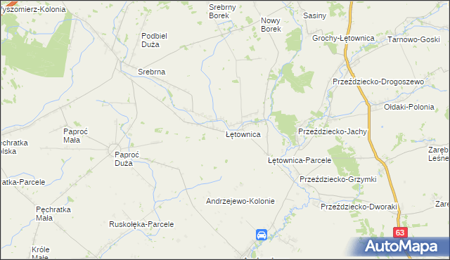 mapa Łętownica, Łętownica na mapie Targeo