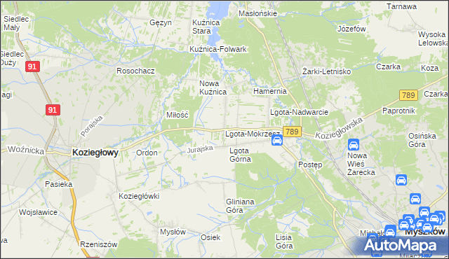 mapa Lgota-Mokrzesz, Lgota-Mokrzesz na mapie Targeo