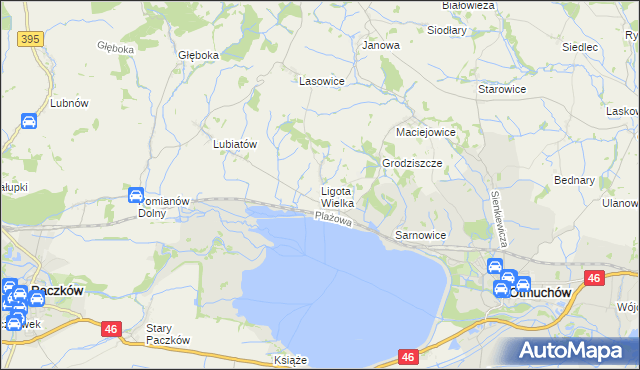 mapa Ligota Wielka gmina Otmuchów, Ligota Wielka gmina Otmuchów na mapie Targeo