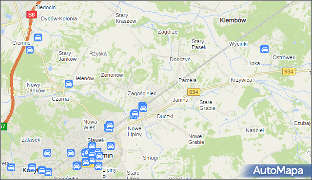 mapa Lipinki gmina Wołomin, Lipinki gmina Wołomin na mapie Targeo