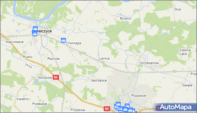 mapa Lipnica gmina Środa Śląska, Lipnica gmina Środa Śląska na mapie Targeo