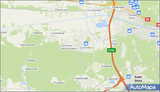 mapa Łochowo, Łochowo na mapie Targeo