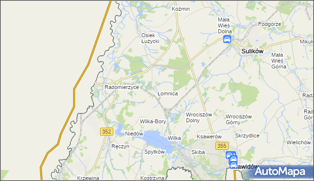 mapa Łomnica gmina Zgorzelec, Łomnica gmina Zgorzelec na mapie Targeo