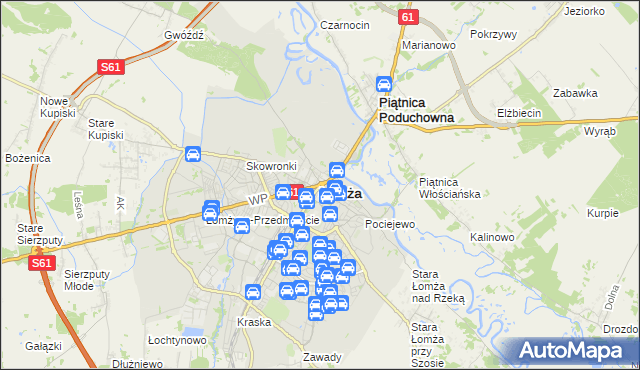 mapa Łomży, Łomża na mapie Targeo