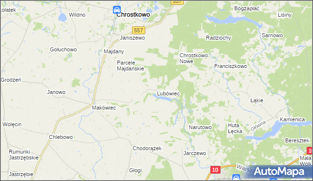 mapa Lubówiec, Lubówiec na mapie Targeo