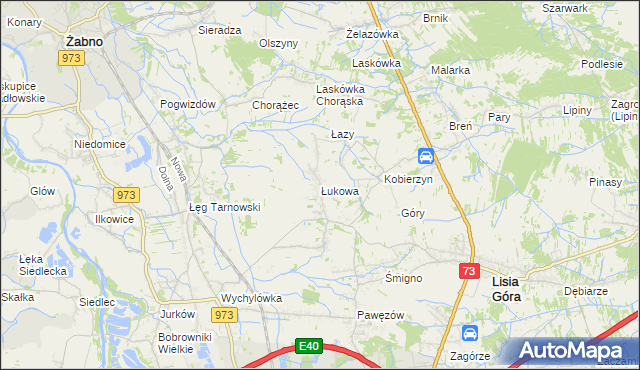 mapa Łukowa gmina Lisia Góra, Łukowa gmina Lisia Góra na mapie Targeo