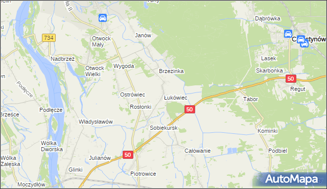mapa Łukówiec gmina Karczew, Łukówiec gmina Karczew na mapie Targeo