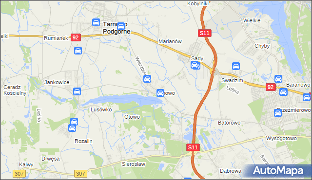 mapa Lusowo, Lusowo na mapie Targeo