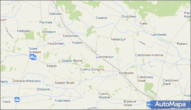 mapa Lutomierzyn, Lutomierzyn na mapie Targeo