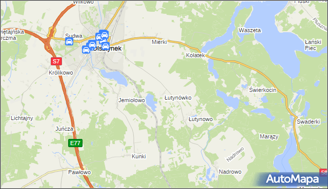 mapa Łutynówko, Łutynówko na mapie Targeo