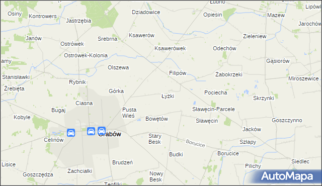 mapa Łyżki, Łyżki na mapie Targeo