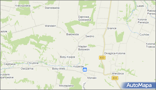 mapa Majdan Bobowski, Majdan Bobowski na mapie Targeo