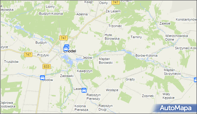 mapa Majdan Borowski, Majdan Borowski na mapie Targeo