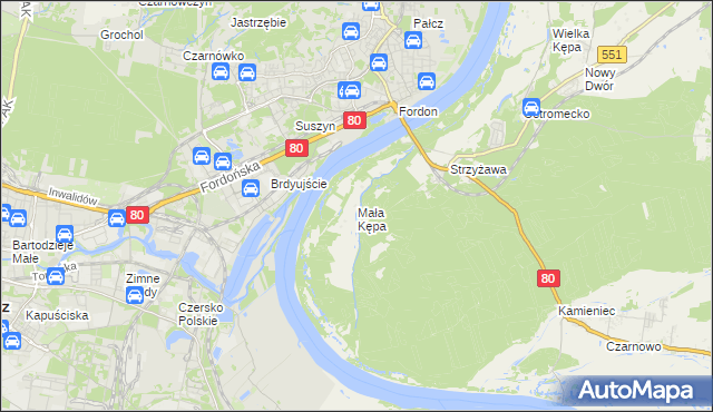 mapa Mała Kępa, Mała Kępa na mapie Targeo