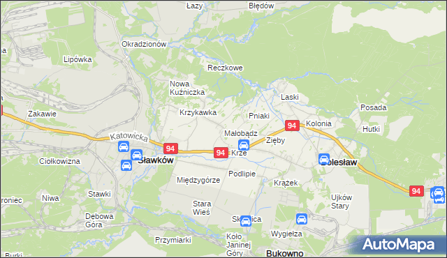 mapa Małobądz, Małobądz na mapie Targeo