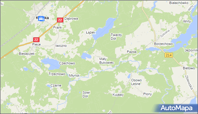 mapa Mały Bukowiec, Mały Bukowiec na mapie Targeo