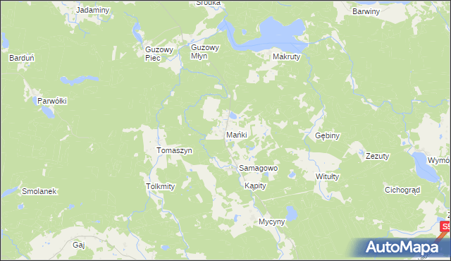 mapa Mańki, Mańki na mapie Targeo