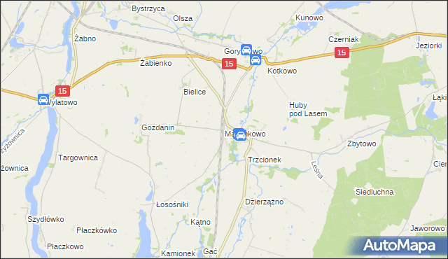 mapa Marcinkowo gmina Mogilno, Marcinkowo gmina Mogilno na mapie Targeo