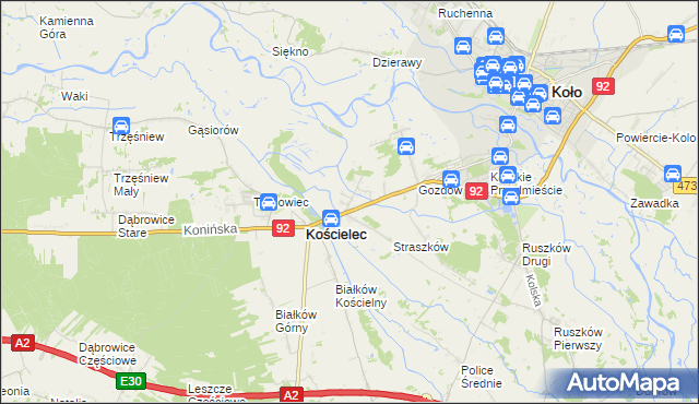 mapa Mariampol gmina Kościelec, Mariampol gmina Kościelec na mapie Targeo