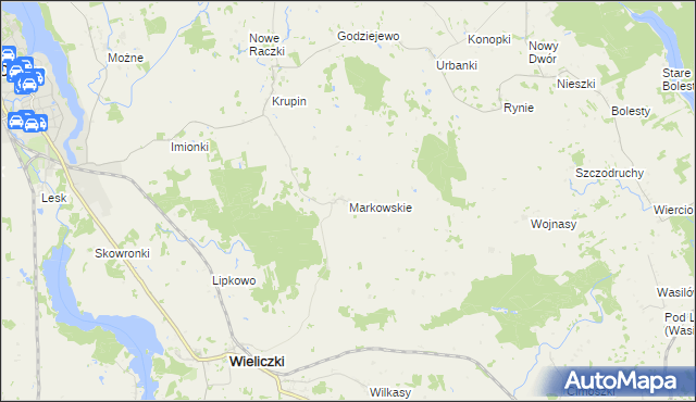 mapa Markowskie, Markowskie na mapie Targeo