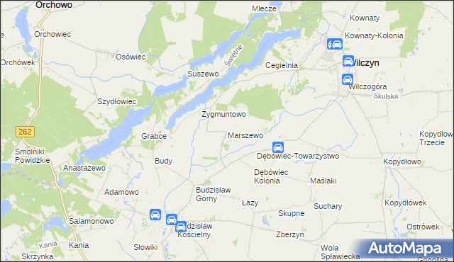 mapa Marszewo gmina Kleczew, Marszewo gmina Kleczew na mapie Targeo