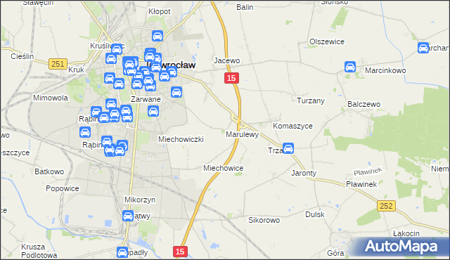 mapa Marulewy, Marulewy na mapie Targeo