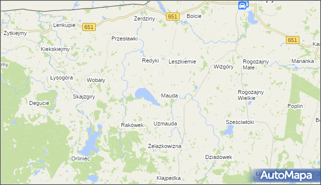 mapa Mauda, Mauda na mapie Targeo