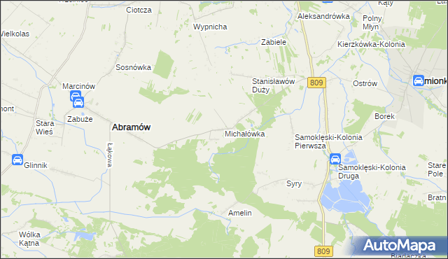 mapa Michałówka gmina Abramów, Michałówka gmina Abramów na mapie Targeo