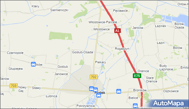 mapa Michałówka gmina Piątek, Michałówka gmina Piątek na mapie Targeo