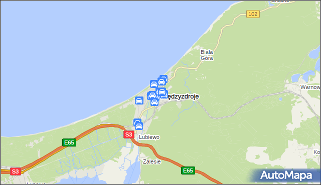mapa Międzyzdroje, Międzyzdroje na mapie Targeo