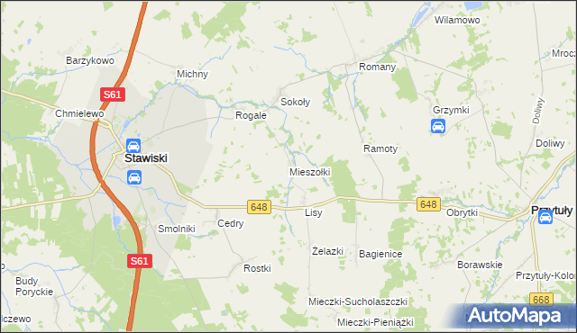 mapa Mieszołki, Mieszołki na mapie Targeo