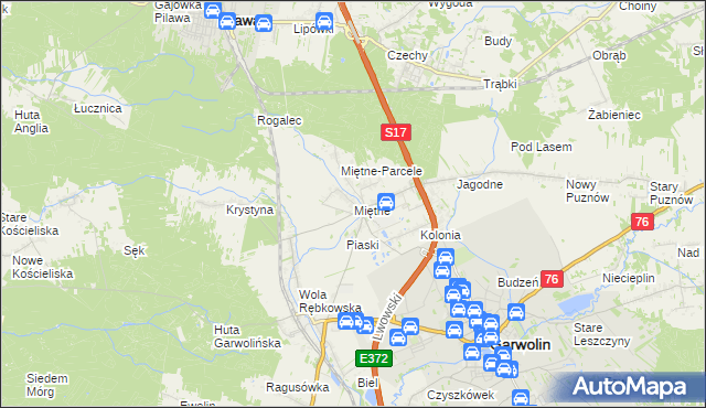 mapa Miętne, Miętne na mapie Targeo
