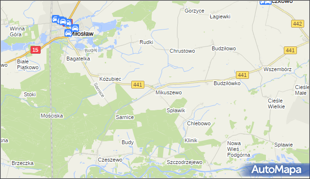 mapa Mikuszewo, Mikuszewo na mapie Targeo