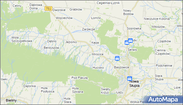 mapa Mirocice, Mirocice na mapie Targeo