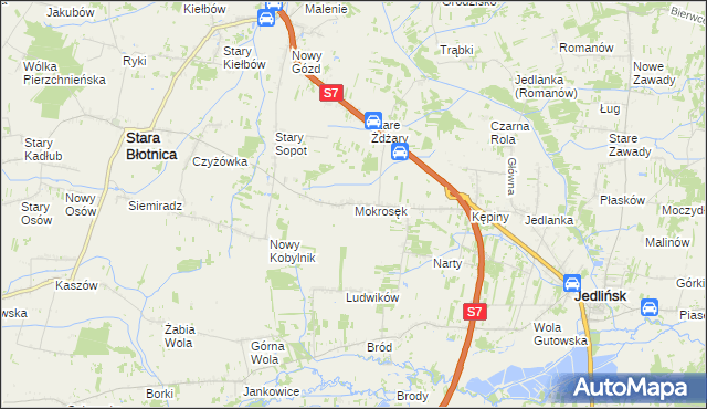 mapa Mokrosęk, Mokrosęk na mapie Targeo