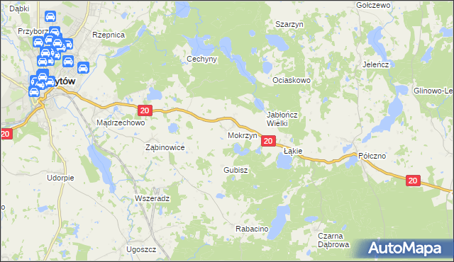 mapa Mokrzyn, Mokrzyn na mapie Targeo
