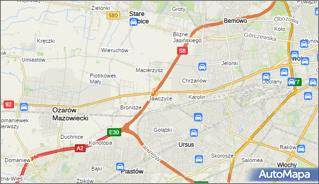mapa Mory gmina Ożarów Mazowiecki, Mory gmina Ożarów Mazowiecki na mapie Targeo