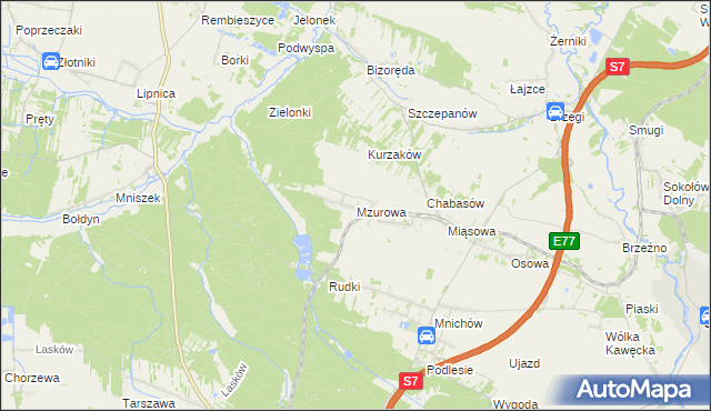 mapa Mzurowa, Mzurowa na mapie Targeo