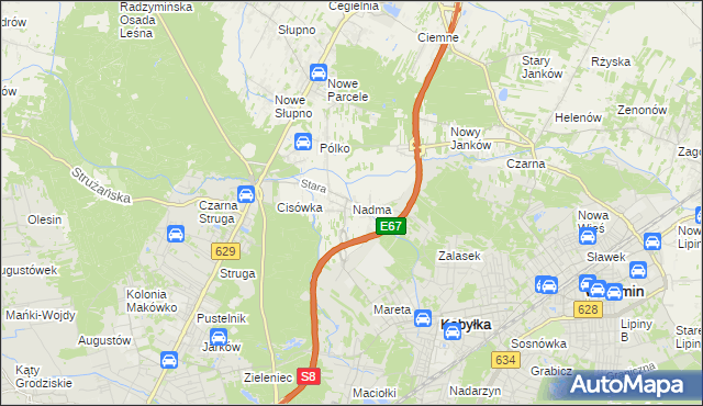 mapa Nadma, Nadma na mapie Targeo