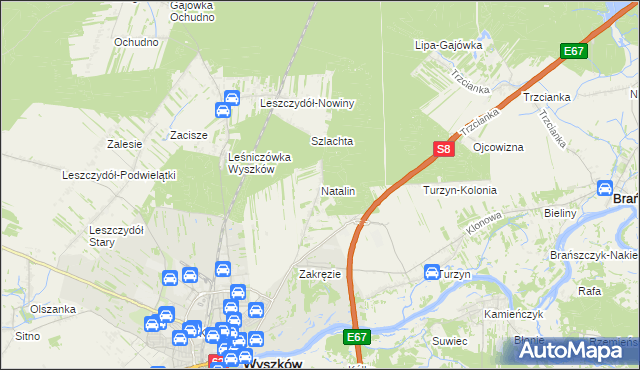 mapa Natalin gmina Wyszków, Natalin gmina Wyszków na mapie Targeo