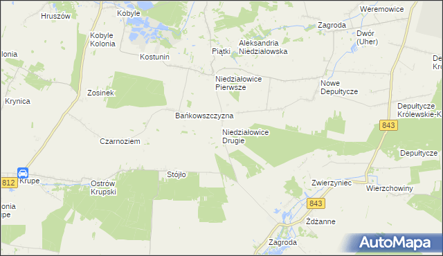 mapa Niedziałowice Drugie, Niedziałowice Drugie na mapie Targeo