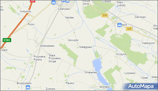 mapa Nielęgowo, Nielęgowo na mapie Targeo