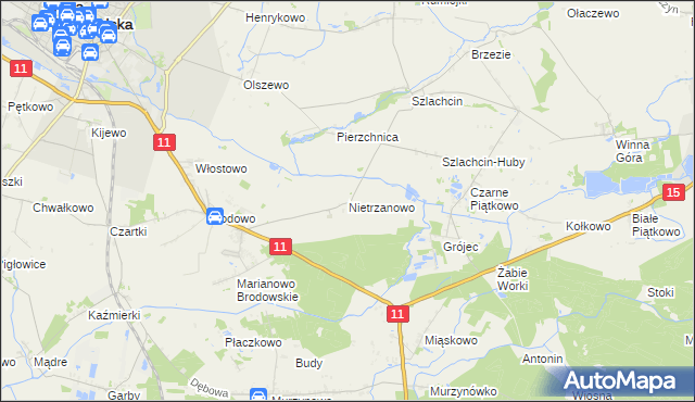 mapa Nietrzanowo, Nietrzanowo na mapie Targeo