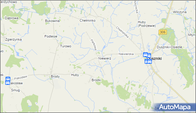 mapa Niewierz gmina Duszniki, Niewierz gmina Duszniki na mapie Targeo