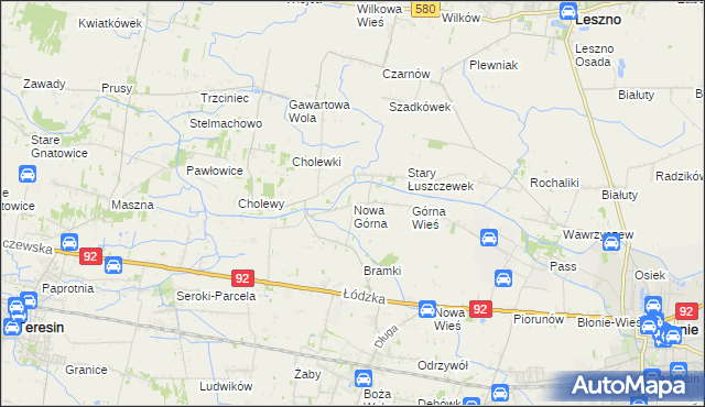 mapa Nowa Górna, Nowa Górna na mapie Targeo