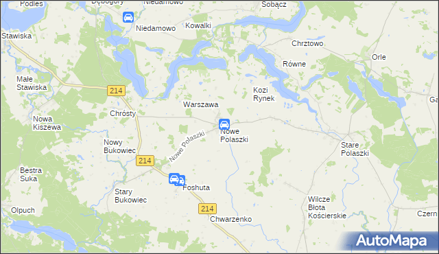 mapa Nowe Polaszki, Nowe Polaszki na mapie Targeo