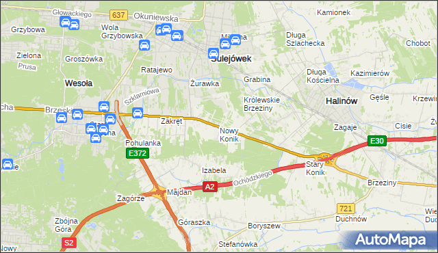 mapa Nowy Konik, Nowy Konik na mapie Targeo