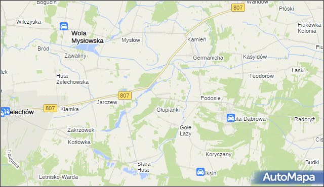 mapa Nowy Świat gmina Wola Mysłowska, Nowy Świat gmina Wola Mysłowska na mapie Targeo