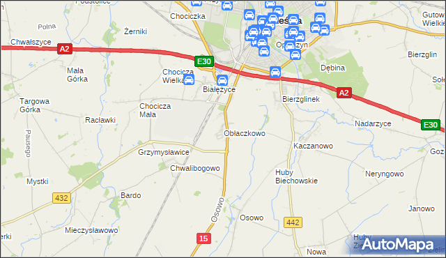 mapa Obłaczkowo, Obłaczkowo na mapie Targeo