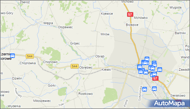 mapa Obrąb gmina Przasnysz, Obrąb gmina Przasnysz na mapie Targeo